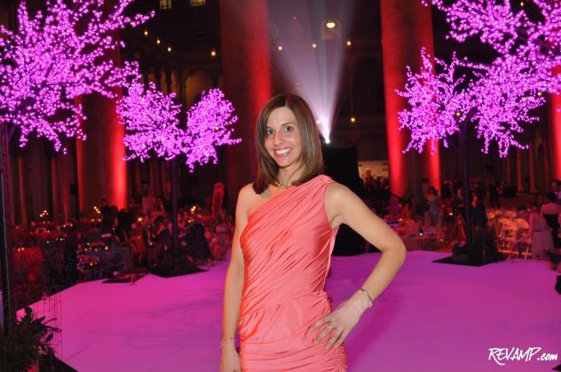 Fresh from the success of the 2011 Fashion for Paws Runway Show, Executive Director Tara de Nicolas pauses between media interviews to survey the surrounding afterparty receptions from the catwalk.